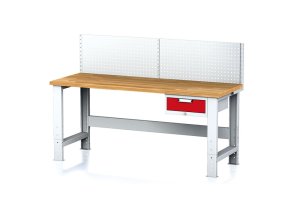 nastavitelny dilensky stul mechanic i zavesny box na naradi nastavba 1 zasuvka 2000x685x700 1055 mm cervene 17874