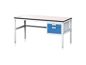 nastavitelny dilensky stul mechanic ii 2 zasuvkovy box na naradi 1600x700x745 985 mm seda modra 18001