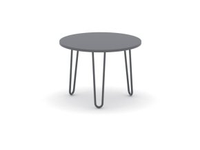 Kulatý konferenční stůl SPIDER, průměr 60 cm, černá podnož, grafit