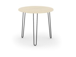 Kulatý jídelní stůl SPIDER, průměr 80 cm, černá podnož, dub přírodní