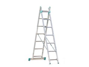 hlinikovy dvoudilny zebrik alve eurostyl s upravou na schody 2x7 pricek delka 3 14 m 24873