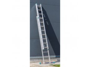 Hliníkový trojdílný žebřík ALVE EUROSTYL s úpravou na schody, 3x11 příček, délka 7,11 m