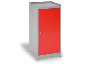 dilenska policova skrinka na naradi 3 police 1 zasuvka 450 x 450 x 1020 mm cervene dvere 1582