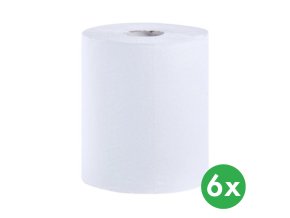 Papírové ručníky v rolích FLEXI MAXI, bílé, jednovrstvé, 6 ks