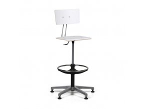 Pracovní židle SALLY, vysoká, kluzáky, bílá