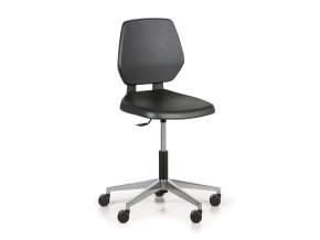 Pracovní židle ALLOY PU, nízká, na kolečkách, černá