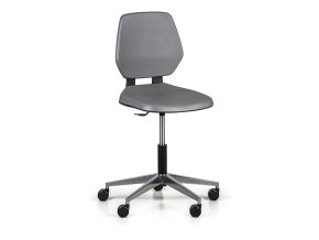 Pracovní židle ALLOY PU, nízká, na kolečkách, šedá