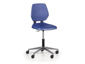 Pracovní židle ALLOY PU, nízká, na kolečkách, modrá
