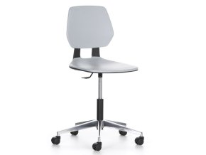 Pracovní židle ALLOY Plast, nízká, na kolečkách, šedá