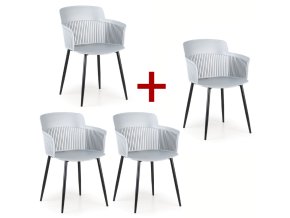 plastova bistro zidle molly 3 1 zdarma seda 112045