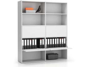 siroky kancelarsky policovy regal layers 4 boxy 1582 x 400 x 1905 mm bila 22068