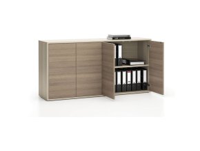 kancelarska skrinka s dvermi layers dlouha 1582 x 400 x 777 mm dub prirodni dub moreny 22148