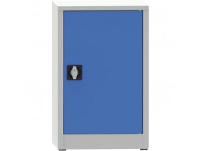 Dílenská policová skříň na nářadí KOVONA, 1 police, svařovaná, 508 x 500 x 800 mm, šedá / modrá
