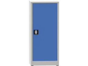 Dílenská policová skříň na nářadí KOVONA, 2 police, svařovaná, 508 x 500 x 1150 mm, šedá / modrá