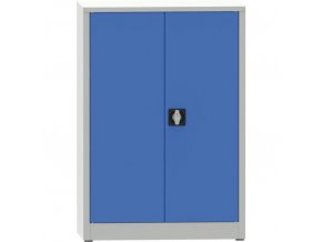Dílenská policová skříň na nářadí KOVONA JUMBO, 2 police, svařovaná, 800 x 600 x 1150 mm, šedá / modrá