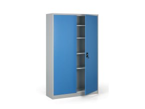 kovova spisova skrin demontovana 4 police 1200 x 1950 x 400 mm modra 26982