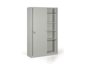 kovova skrin s posuvnymi dvermi demontovana 4 police 1200 x 1990 x 450 mm svetle seda 26987