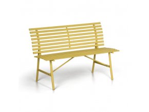 Kovová zahradní lavička SPRING, žlutá