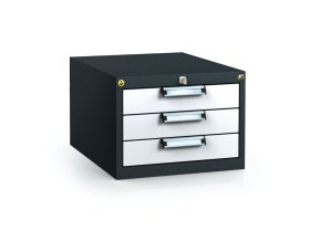 Antistatický závěsný ESD box pro pracovní stoly 351 x 480 x 600 mm, 3 zásuvky