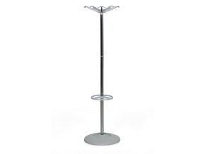 kovovy stojanovy vesak s plastovymi hacky chrom sedy 33595