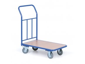 Plošinový vozík s výplní madla, plošina 500x800 mm, nosnost 200 kg, kola 125 mm s šedou pryží