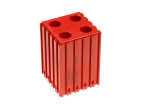 Plastový box pro nástroj s kuželovou stopkou MORSE M1 50x50, modul 5x5, 4 dutiny, červená