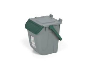 Plastový odpadkový koš na třídění odpadu ECOLOGY, 25 l, šedá/zelená