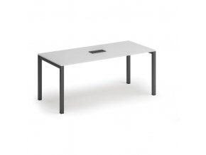 Stůl SQUARE 1800 x 800 x 750, bílá + stolní zásuvka TYP III, černá
