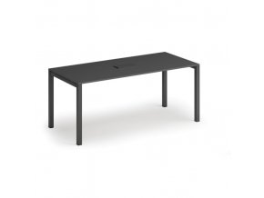 Stůl SQUARE 1800 x 800 x 750, grafit + stolní zásuvka TYP IV, černá