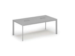 jednaci stul primo invitation 200x100 cm seda 2x stolni zasuvka typ iii stribrna 36684