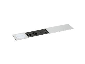 zasuvkovy box typ v posuvny kryt 2x zasuvka nabijeci usb a c porty 2x rj45 port 1x bezdratova nabijecka stribrna 36015