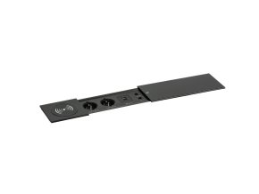 zasuvkovy box typ v posuvny kryt 2x zasuvka nabijeci usb a c porty 2x rj45 port 1x bezdratova nabijecka cerna 36018