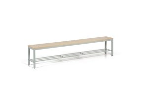 Šatní lavice s botníkem, sedák - lamino, šedé nohy, délka 2000 mm, bříza