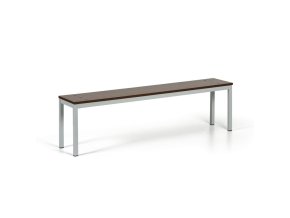 Šatní lavice, sedák - lamino, délka 1500 mm, šedé nohy, ořech