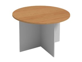 Jednací stůl s kulatou deskou PRIMO GRAY, průměr 120 cm, šedá/buk