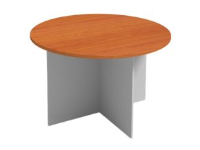 Jednací stůl s kulatou deskou PRIMO GRAY, průměr 120 cm, šedá/třešeň