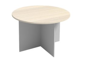 Jednací stůl s kulatou deskou PRIMO GRAY, průměr 120 cm, šedá/bříza