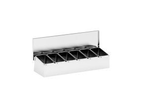nerezovy zasobnik na 6 prisad 455 x 150 x 90 mm 48571