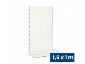 prodejni regal jednostranny plne steny 1600 x 1000 x 450 mm zakladni bila 140829