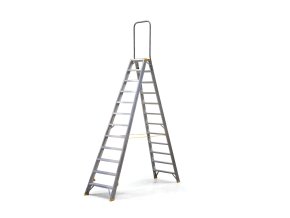 Oboustranné hliníkové schůdky ALVE FORTE s madlem, 2x12 stupňů, výška 2,55 m
