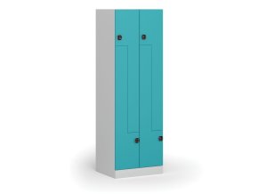 kovova satni skrinka z 4 oddily 1850 x 600 x 500 mm demont kodovy zamek zelene dvere 111192