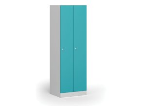 kovova satni skrinka 2 oddily 1850 x 600 x 500 mm demont cylindricky zamek zelene dvere 111326