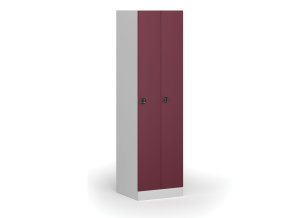 zuzena kovova satni skrinka 2 oddily 1850 x 500 x 500 mm demont kodovy zamek cervene dvere 111270
