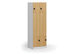 kovova satni skrinka z 4 oddily 1850 x 600 x 500 mm demont kodovy zamek laminovane dvere buk 110978
