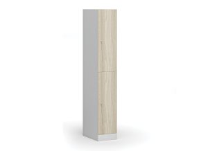 satni skrinka s uloznymi boxy 2 boxy 1850 x 300 x 500 mm cylindricky zamek laminovane dvere dub prirodni 110756