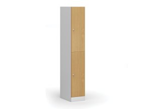 satni skrinka s uloznymi boxy 2 boxy 1850 x 300 x 500 mm cylindricky zamek laminovane dvere buk 110757