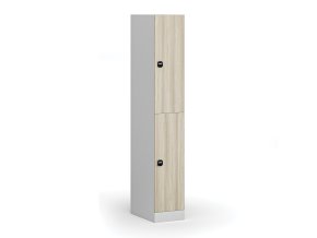 satni skrinka s uloznymi boxy 2 boxy 1850 x 300 x 500 mm rfid zamek laminovane dvere dub prirodni 110779