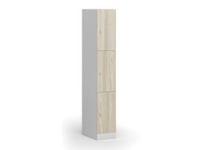 satni skrinka s uloznymi boxy 3 boxy 1850 x 300 x 500 mm cylindricky zamek laminovane dvere dub prirodni 110799