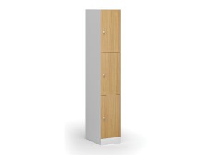 satni skrinka s uloznymi boxy 3 boxy 1850 x 300 x 500 mm cylindricky zamek laminovane dvere buk 110800