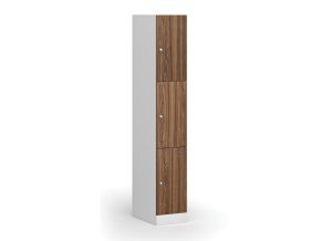 satni skrinka s uloznymi boxy 3 boxy 1850 x 300 x 500 mm cylindricky zamek laminovane dvere orech 110801